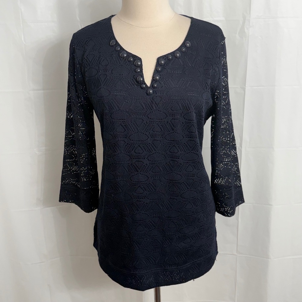 Kasper Sportswear Women's Geometric Lace Tunic Blouse